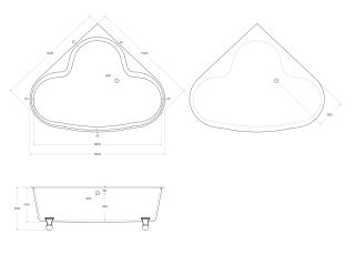 Акриловая ванна BelBagno BB07 с ножками и сливом-переливом